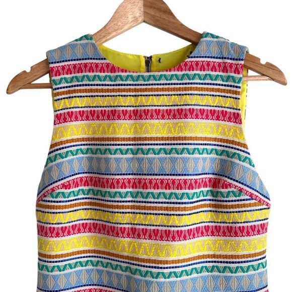 Alice + Olivia Coley Embroidered Sleeveless A-Line Sheath Dress - Picture 4 of 8